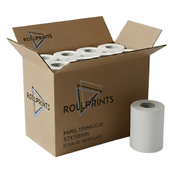 PAPEL TERMICO DE 57X50mm  [CAJA DE 100 ROLLOS]
