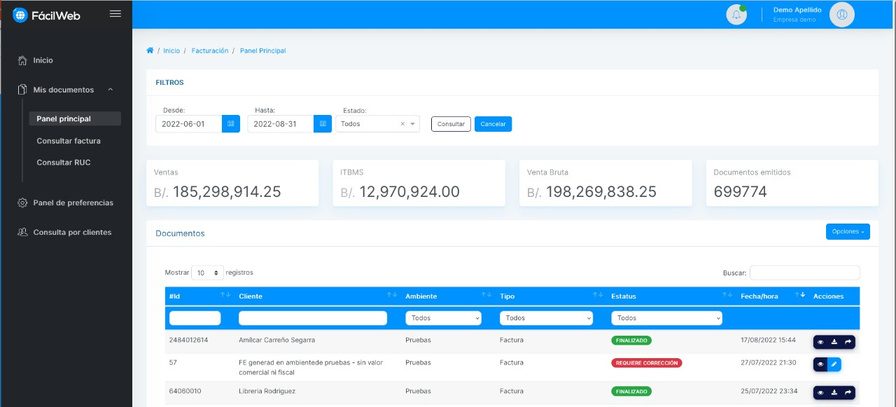 Fácil App - Aplicación móvil de facturación en Panamá