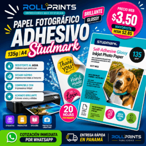 Papel Fotográfico Adhesivo 135g Panamá | Papel Sticker para Impresora