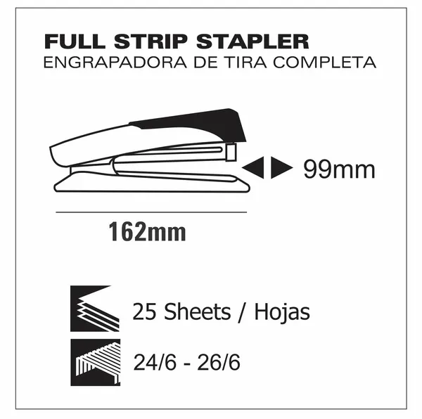Engrapadora Tira Completa Metálica 26/6 Negra en Panamá