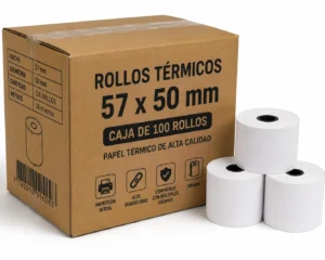PAPEL TERMICO DE 57X50mm  [CAJA DE 100 ROLLOS]