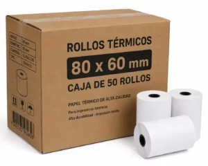 Rollos termicos 80 x 60 mm Papel Térmico 80x60 Panamá | Caja de 50 Rollos para POS